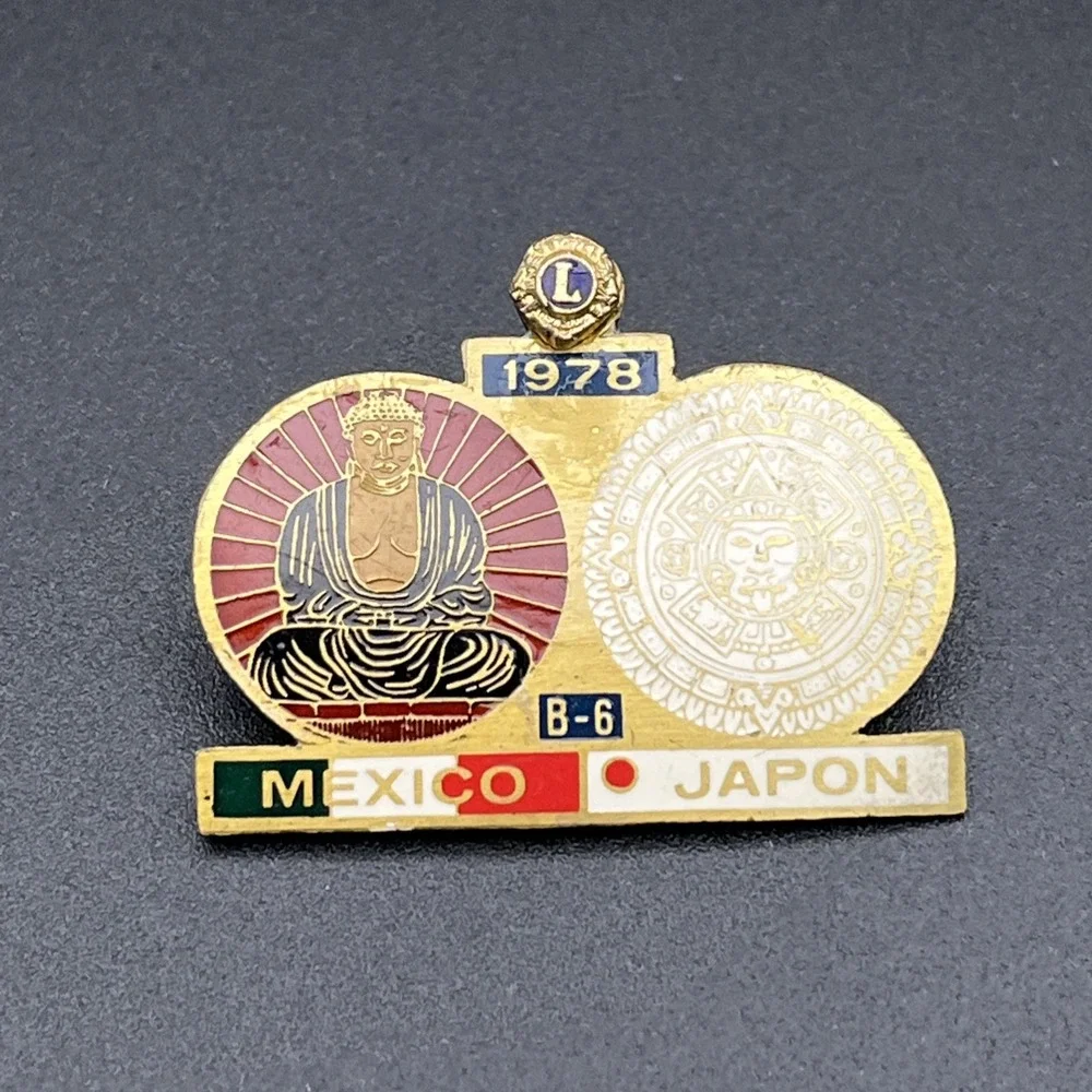 Vintage 1978 Lions Club Mexico‎ Japon B-6 Lapel Hat Pin